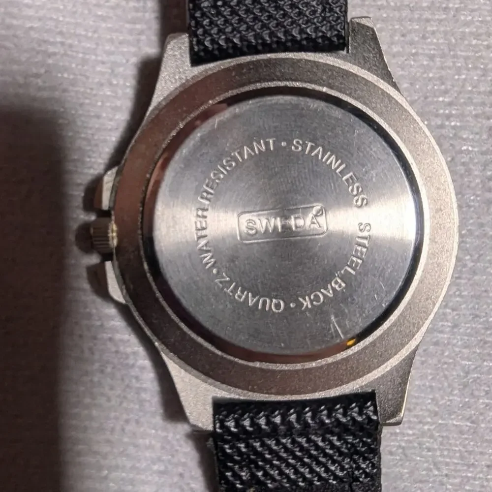 Vtg Y2K Cinemax Multimax Unisex Black Band Rotating Bezel Quartz Wrist Watch